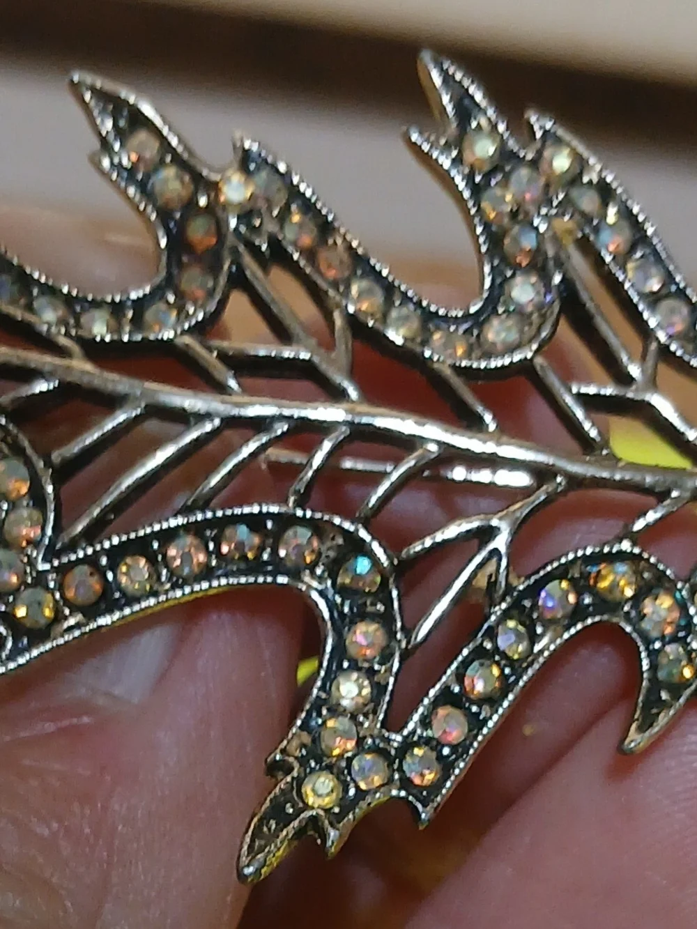 Silver-Tone Leaf Filigree Brooch - Women's Jewelry